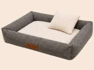 Cama Quadrada Suede com Sherpa