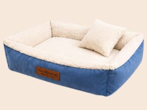 Cama Quadrada Suede com Sherpa